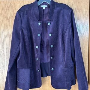 Purple Tailored Blazer with Military Design